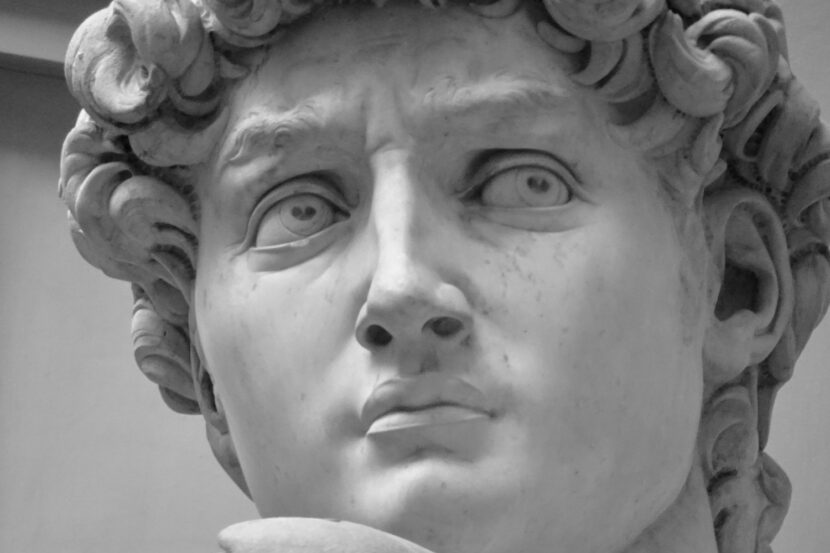 Porträt des Gesichts des Davide in der Accademia dell'Arte.